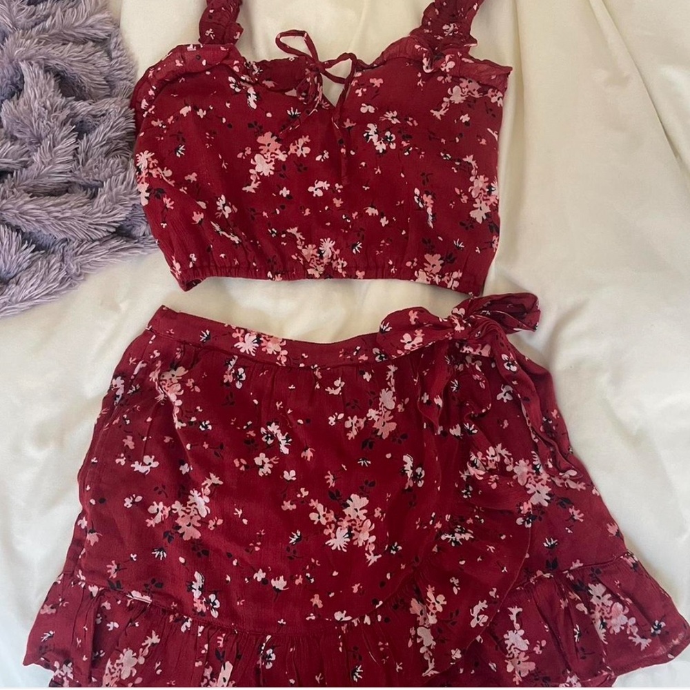 abercrombie floral skirt set